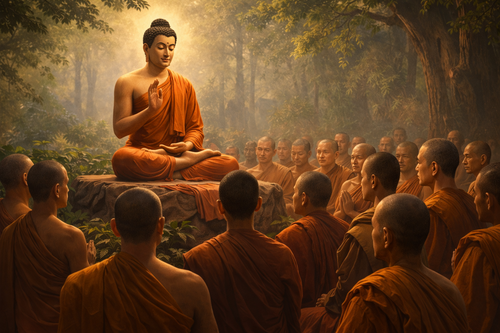 Bouddha et l'ensignement a ses disciples