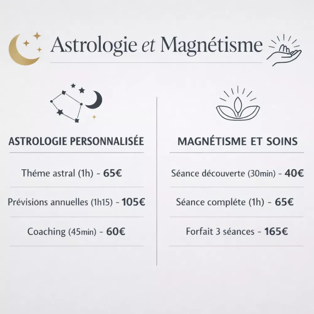 Tarif astrologie et magn&eacute;tisme