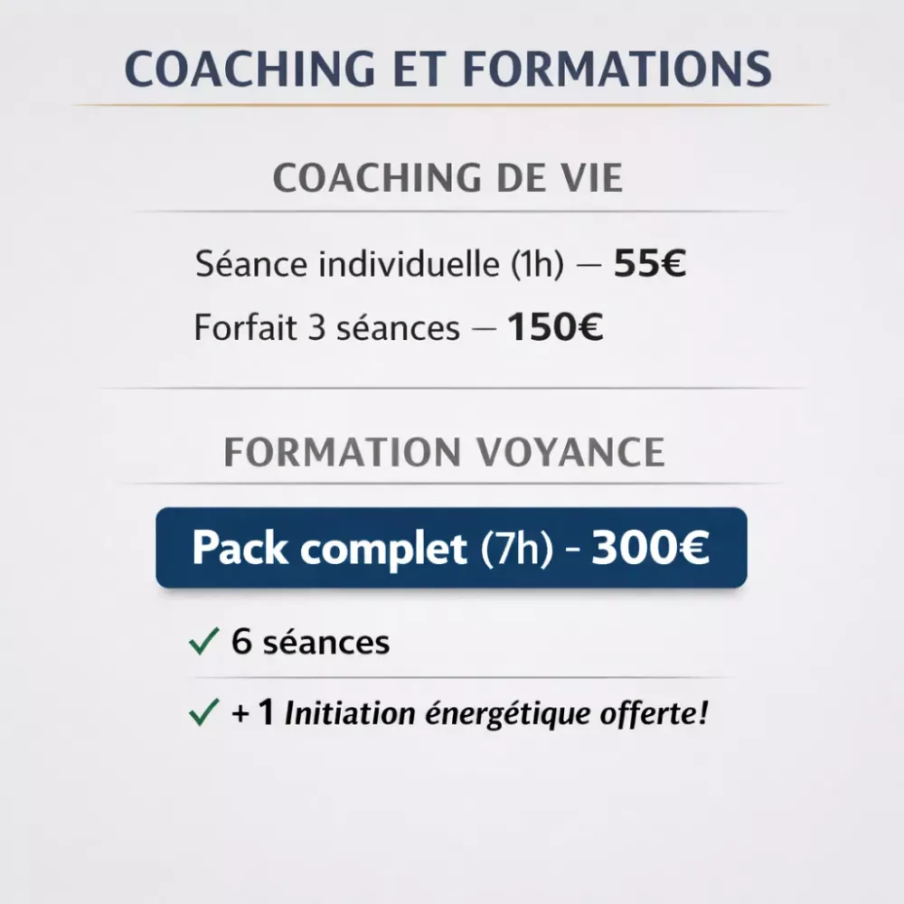 Tarif , coaching et formations